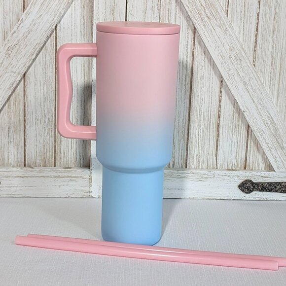 Simple Modern 40 oz Trek Tumbler with Handle and Straw Lid Sweet Taffy NIB - Picture 4 of 6